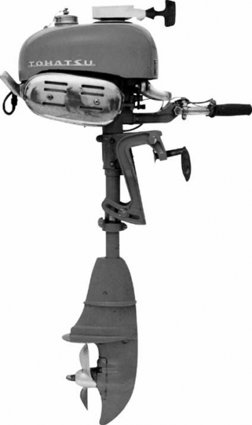 первый лодочный мотор Tohatsu ОВ-2B